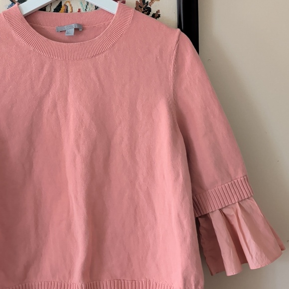 COS Pink Ruffle Hem Pullover Top - Picture 2 of 10